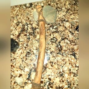 Vintage Flint Rock Split Tomahawk Handmade Wood Handle EUC